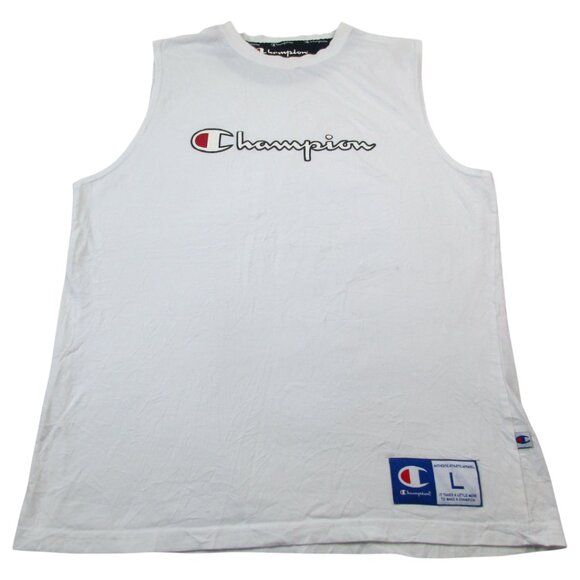 Champion Authentic Athleticwear Tank Top Mens Large White Sleeveless Pullover - Picture 1 of 8
